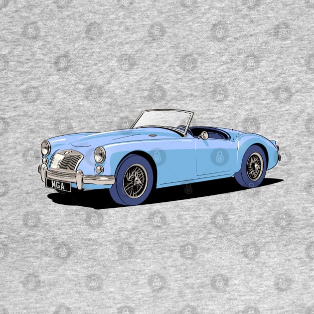 Classic MG MGA Roadster in light blue by Webazoot